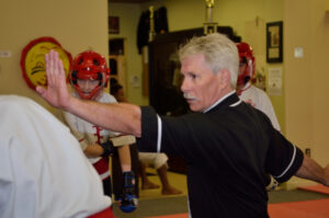 Intermediate sparring class in session
